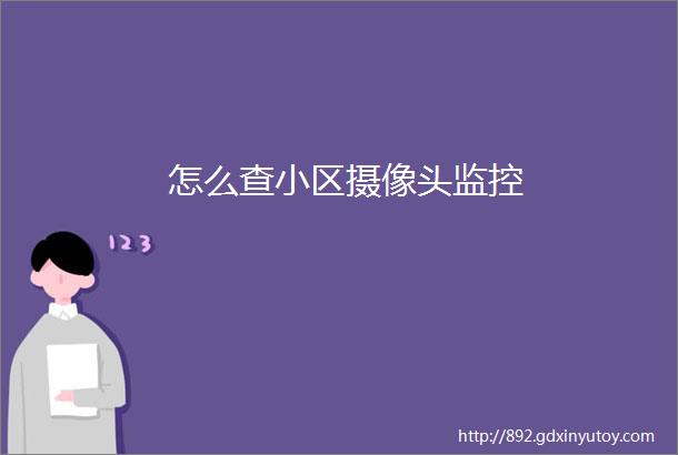 怎么查小区摄像头监控